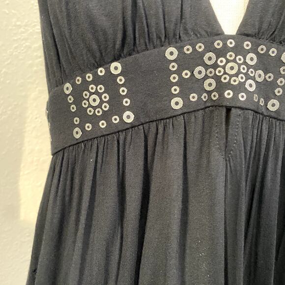 BCBG Halter Tie Embellished Gothic Rocker Grunge Dark Fairy Y2K Top - Picture 14 of 16